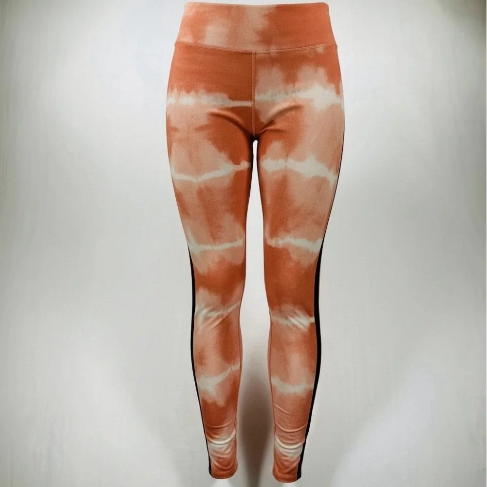 Women's Nike One Luxe Mid-Rise Full Length Orange Tie Dye Leggings Large NWOT